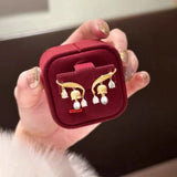 Asymmetrical Lily of the Valley Pearl Earrings - Handcrafted Harmony for Everyday Elegance