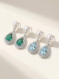 Luminous Pearl & Crystal Teardrop Earrings