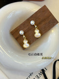 Lucky Hollow Pearl & Shell Earrings | Modern Minimalist Beaded Charm Studs
