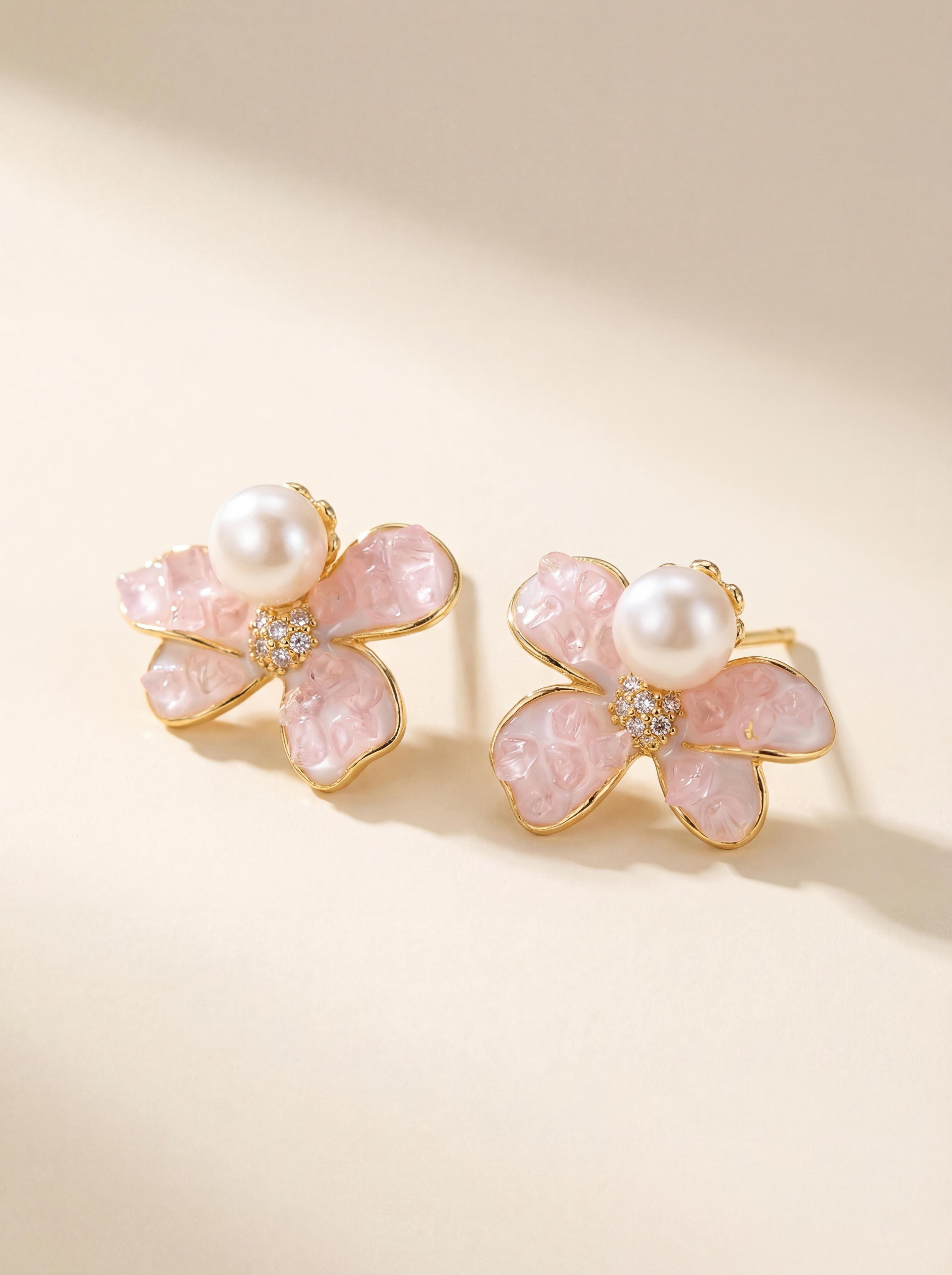 Sakura Whisper Freshwater Pearl Earrings