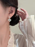 Luminous Clover Pearl Drop Earrings: Freshwater Pearls & Mother of Pearl