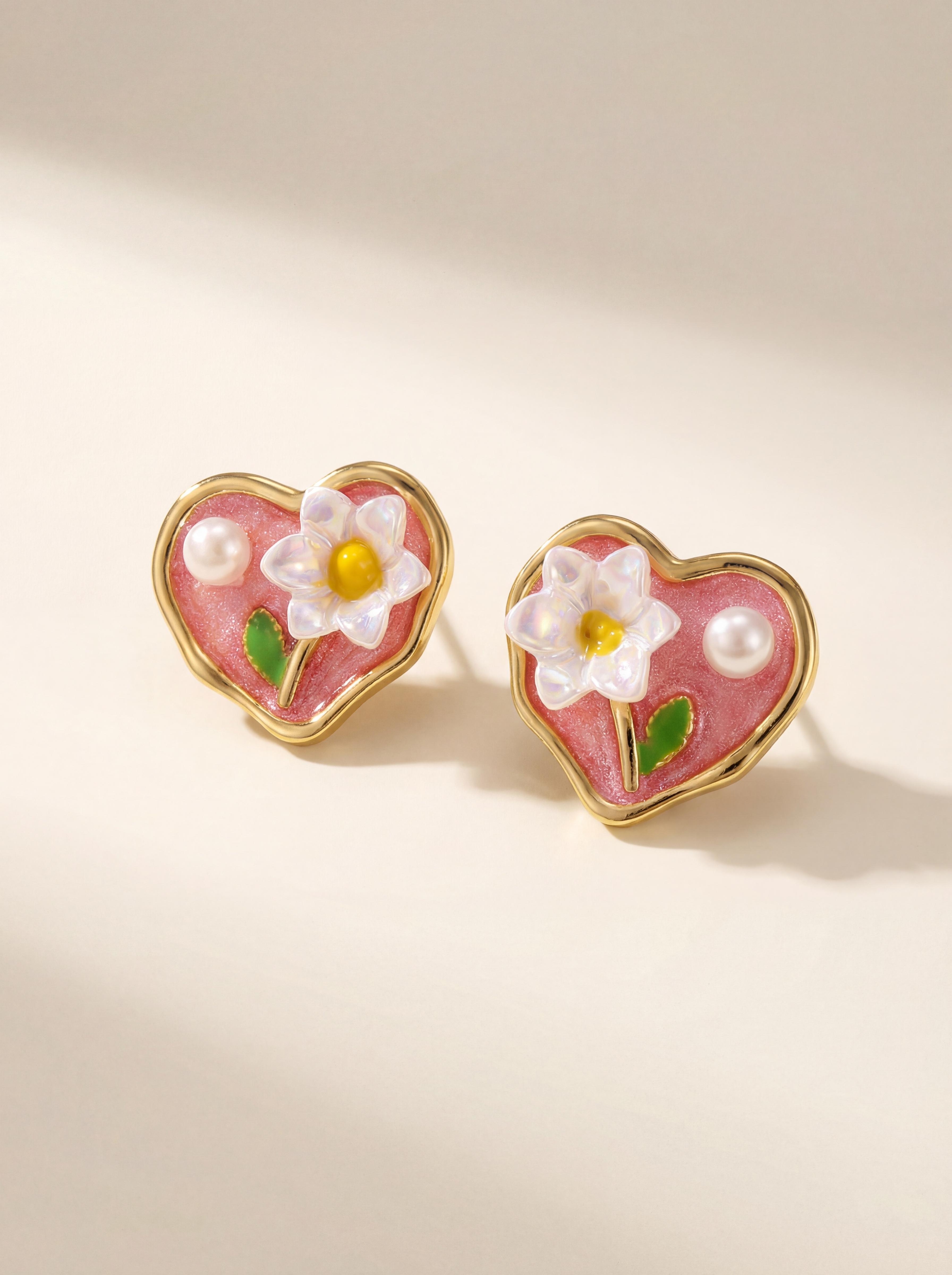 Wild Freshwater Pearl Heart Earrings | Vintage French Romance | Limited Edition