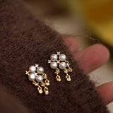 Wild Freshwater Pearl Four-Leaf Clover Stud Earrings