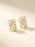 Wild Freshwater Pearl Four-Leaf Clover Stud Earrings