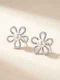 Australian Natural Freshwater Pearl Sunflower Studs - Subtle Shimmer Design