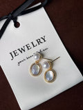 Pearl Muse: Wild Freshwater Pearl & Mother-of-Pearl Drop Earrings with Sterling Silver