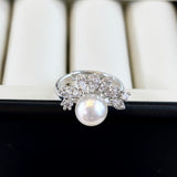 Nature's Whisper Pearl & Zirconia Ring | Adjustable Luxury for Everyday Radiance