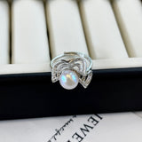 Silk Road Breeze Adjustable Pearl Ring | Natural Freshwater Pearl & Cubic Zirconia Accent