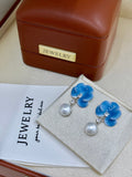 Blue Frost Pearl Earrings