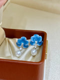 Blue Frost Pearl Earrings