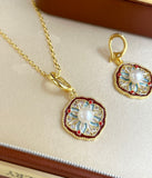 Dunhuang Zhaoyang Enamel Pearl Sunflower Pendant Necklace | Wear Millennium Heritage