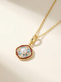 Dunhuang Zhaoyang Enamel Pearl Sunflower Pendant Necklace | Wear Millennium Heritage