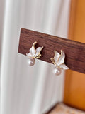 Butterfly Kiss Freshwater Pearl Earrings: Lightweight Floral Elegance