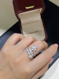 Nested Starfall Duo Ring Set: Freshwater Pearl & Diamond Stackable Rings - Daily Elegance