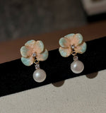 Wild Orchid Freshwater Pearl Drop Earrings
