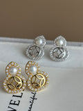 Double Hoops Freshwater Pearl Earrings