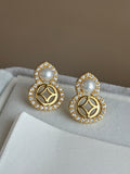 Double Hoops Freshwater Pearl Earrings