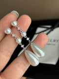Dewdrop Pearl Earrings | Handcrafted Freshwater Pearls with Fringe & French-Style Chain for Effortless Elegance