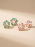 Monet's Garden Floral Pearl Earrings - Trio Set with Wild Freshwater Pearls