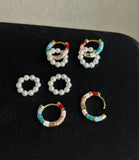 Enamel Donut Pearl Studs | Spring Pastel Collection | Hypoallergenic S925