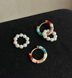 Enamel Donut Pearl Studs | Spring Pastel Collection | Hypoallergenic S925