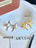Eternal Starlight Four-Point Star Pearl Stud Earrings