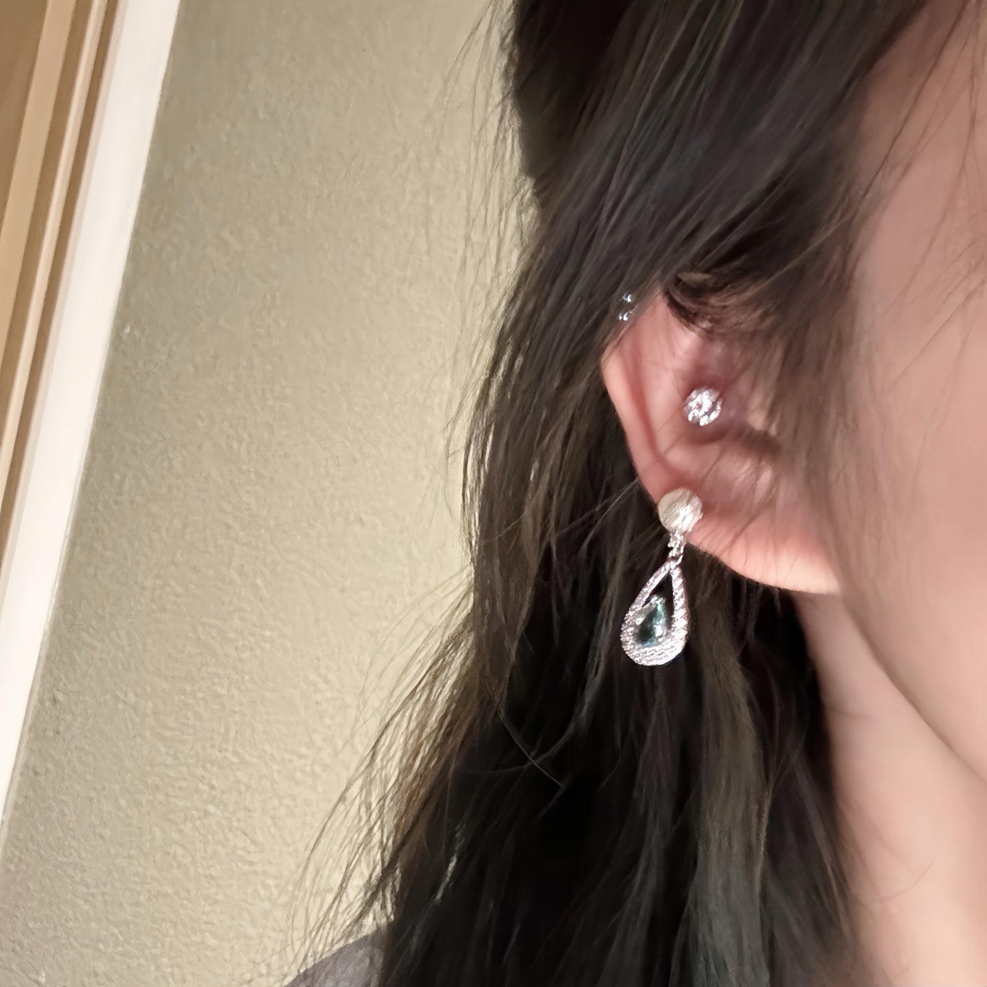 Luminous Pearl & Crystal Teardrop Earrings