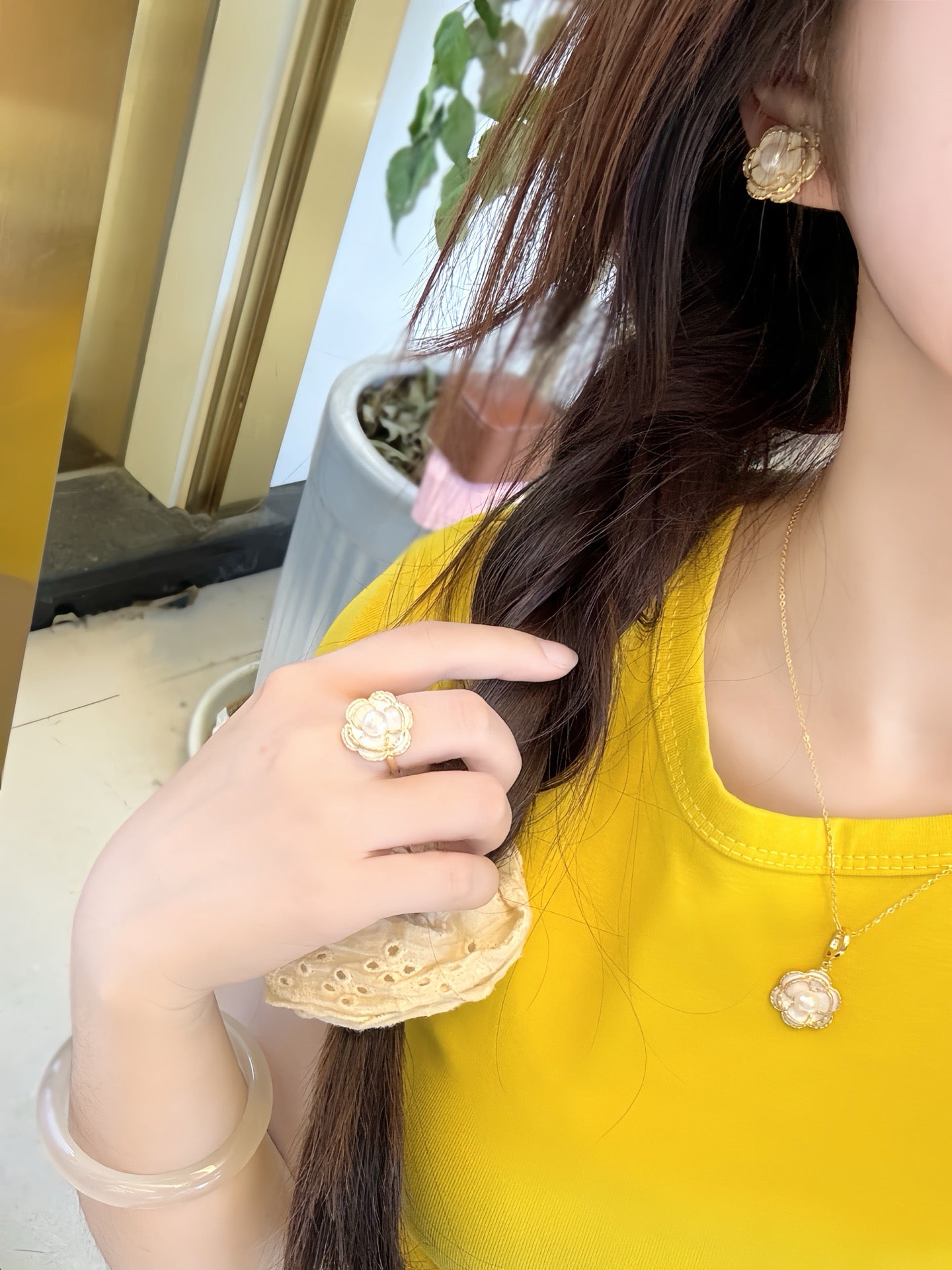 Wild Camellia Pearl Trio Set