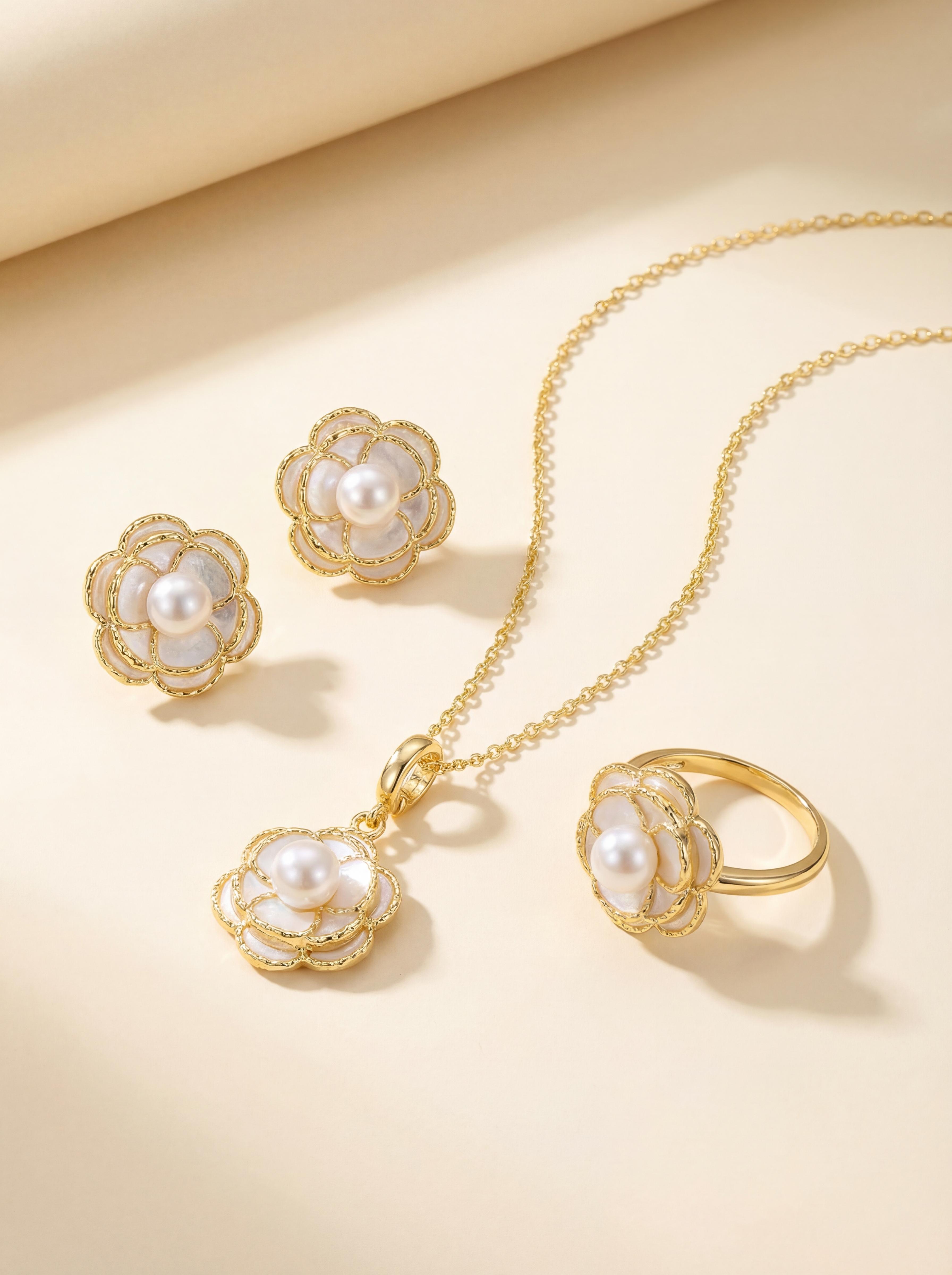 Wild Camellia Pearl Trio Set