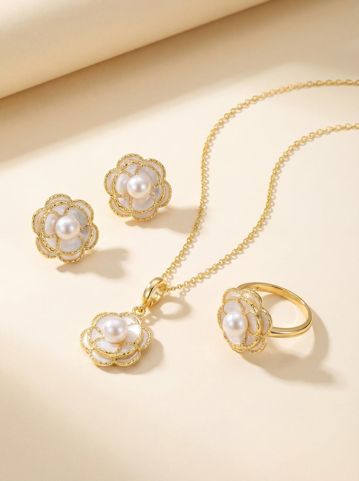 Wild Camellia Pearl Trio Set