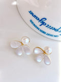 Wild Pearl Floral Stud Earrings | Lightweight Freshwater Pearl & Mother-of-Pearl