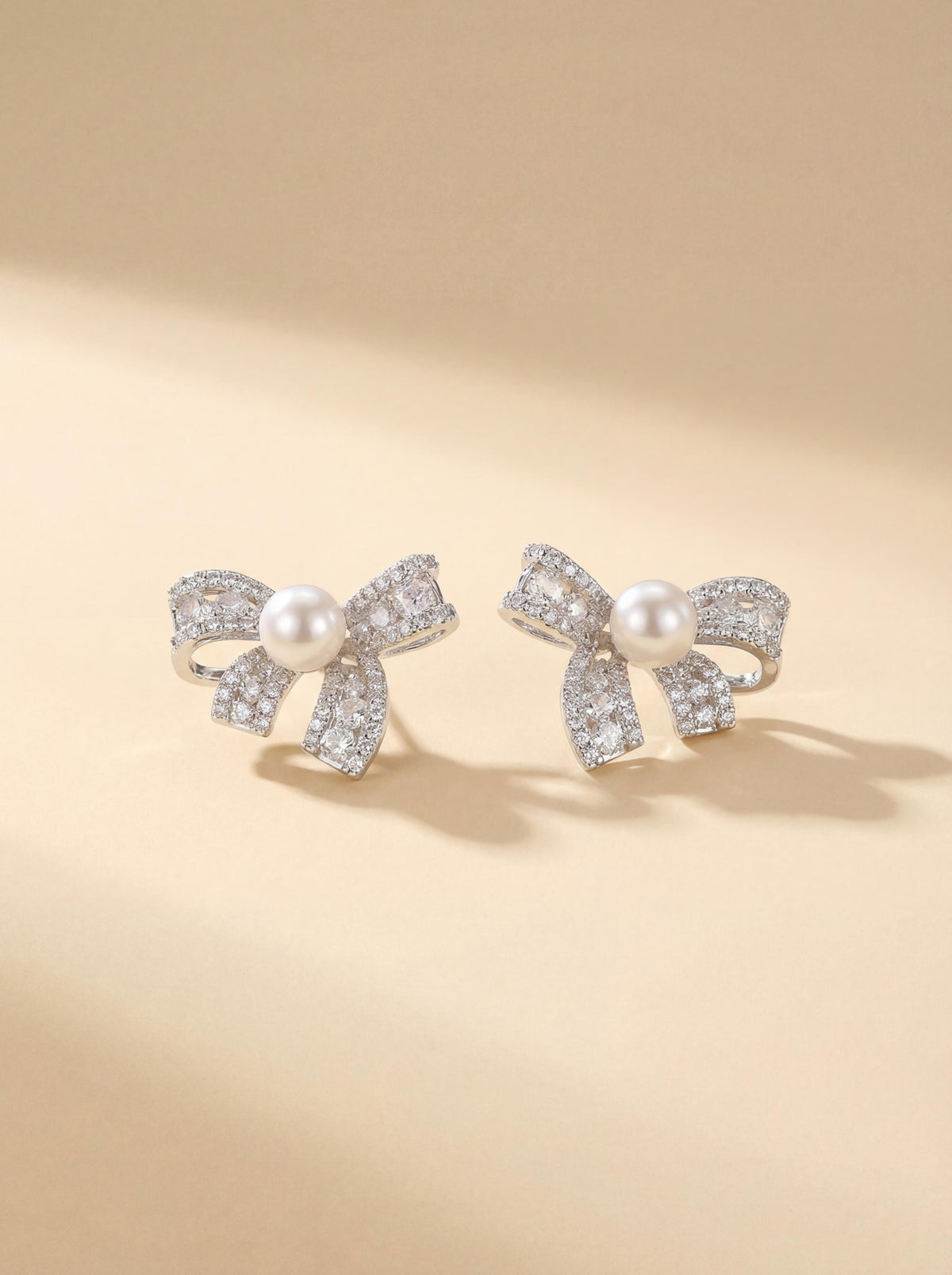 Butterfly Kisses Pearl & Zircon Earrings – Elegant French-inspired Statement