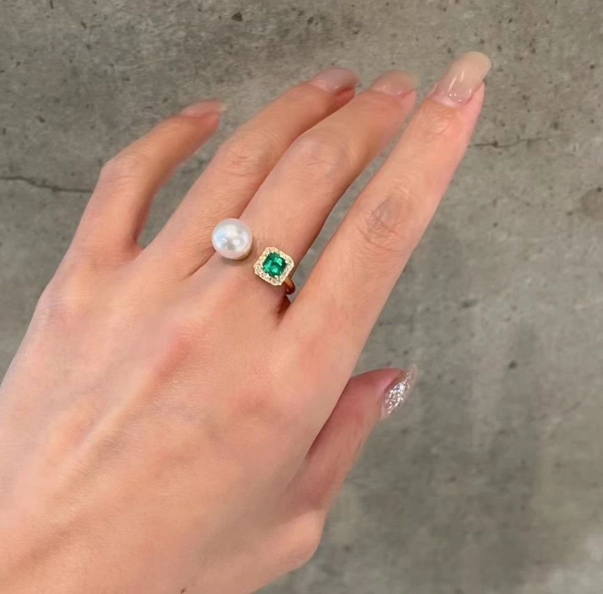 Wild Pearl & Gemstone Open Ring - Timeless Elegance for Every Occasion