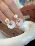 Ping An Luck Earrings: Dual-Wear Modern Chinese Inspired Pearl Accessories