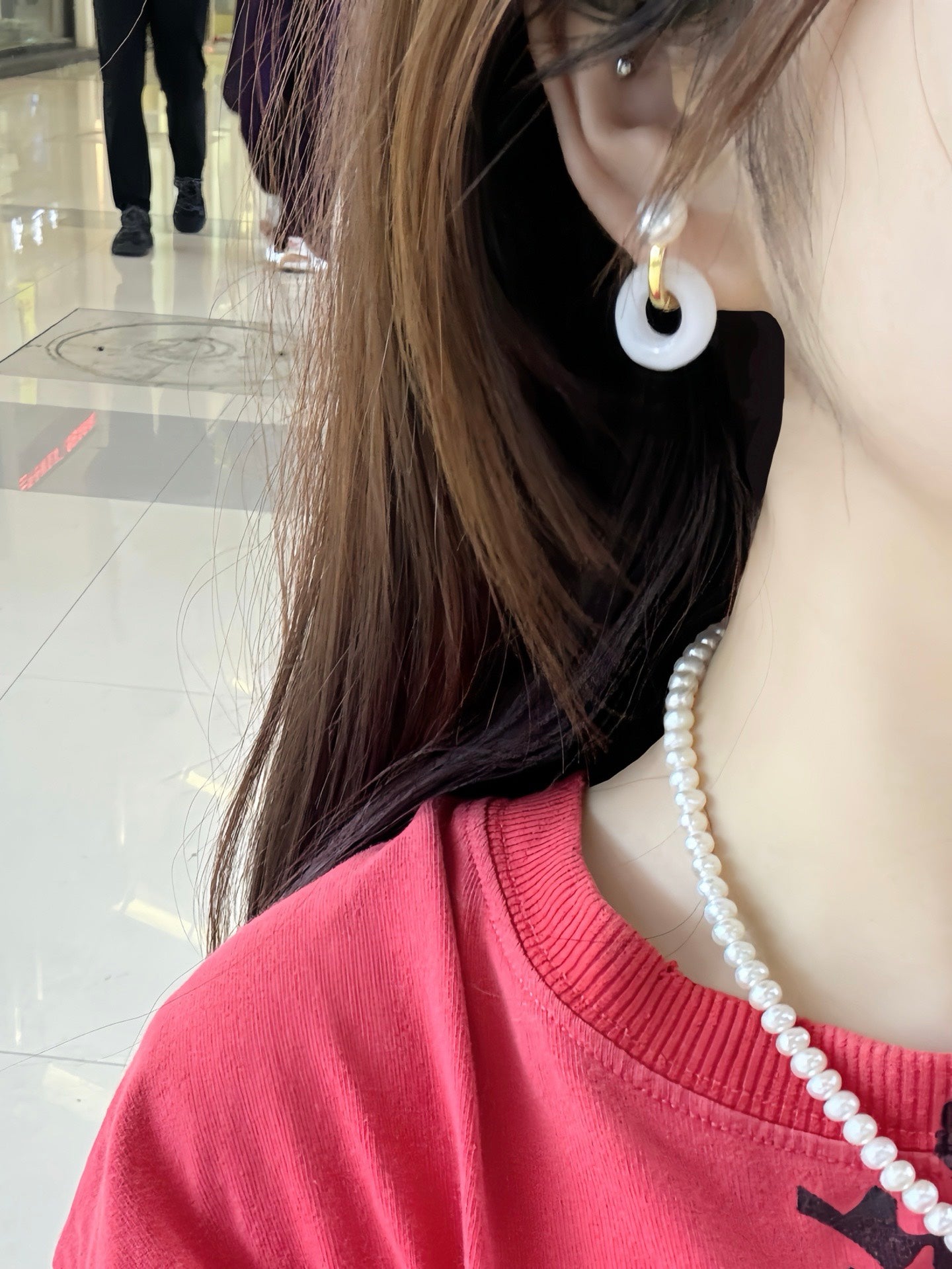 Ping An Luck Earrings: Dual-Wear Modern Chinese Inspired Pearl Accessories