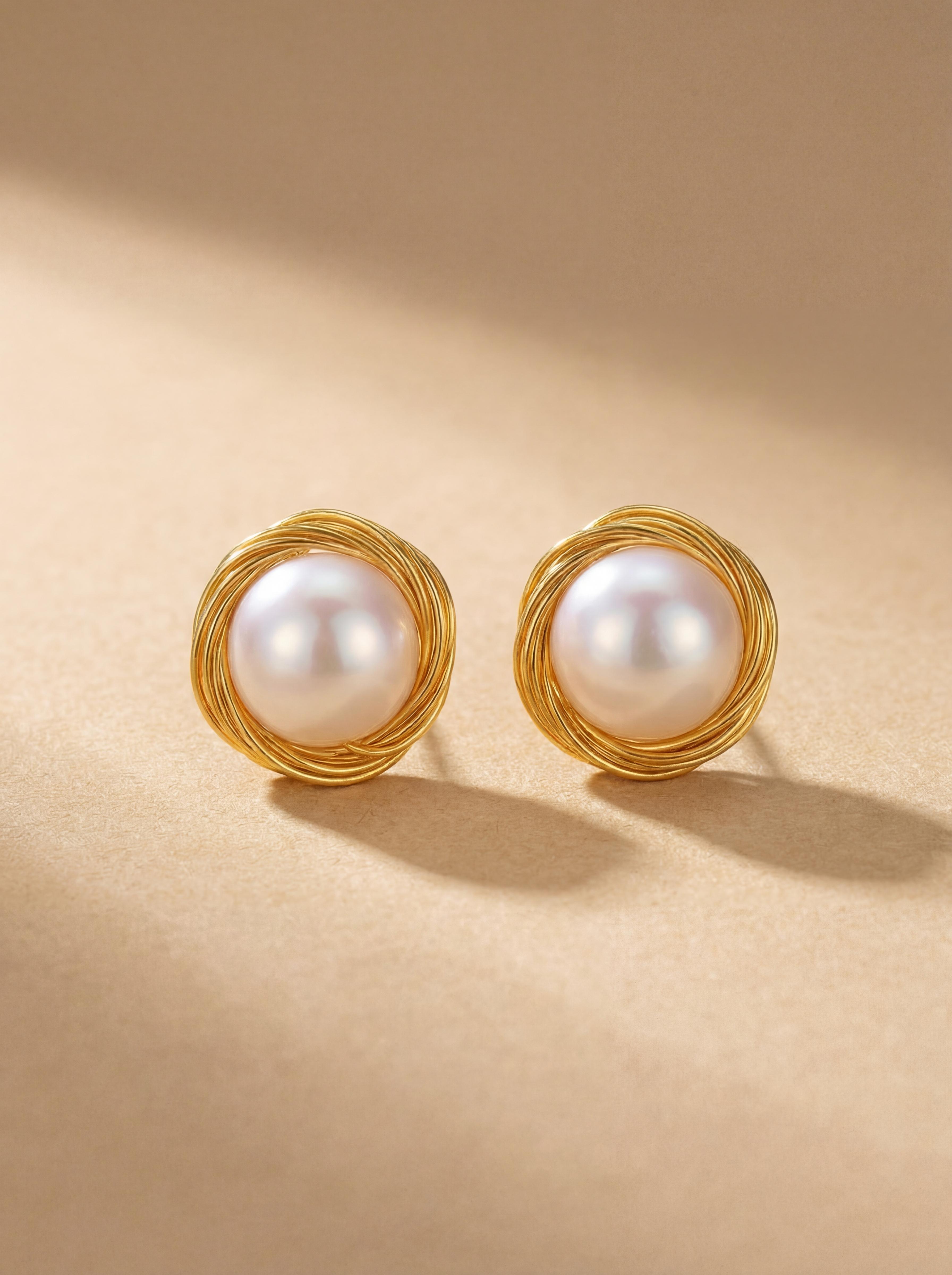 Artisan Nest Pearl Earrings: Timeless Elegance for Everyday Moments