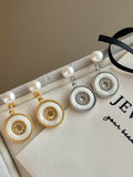 Breathable Pearl Donut Earrings - Dual Side Wear