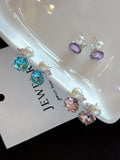 Dewdrop Orbit Pearl Earrings - Iridescent Moissanite Studs for Effortless Elegance