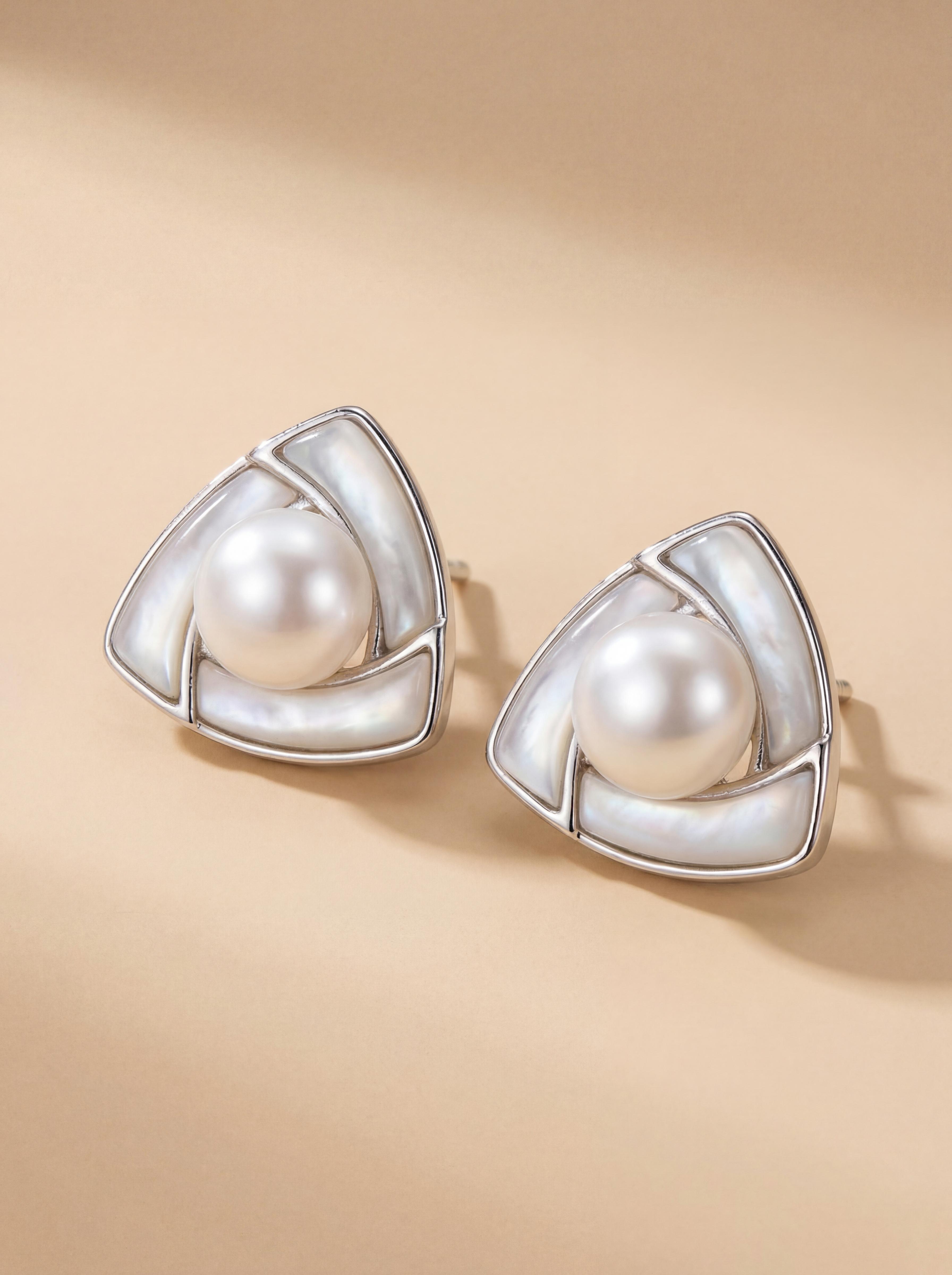 Lunar Vortex Pearl Earrings | Handcrafted Wild Freshwater Pearls & Sterling Silver
