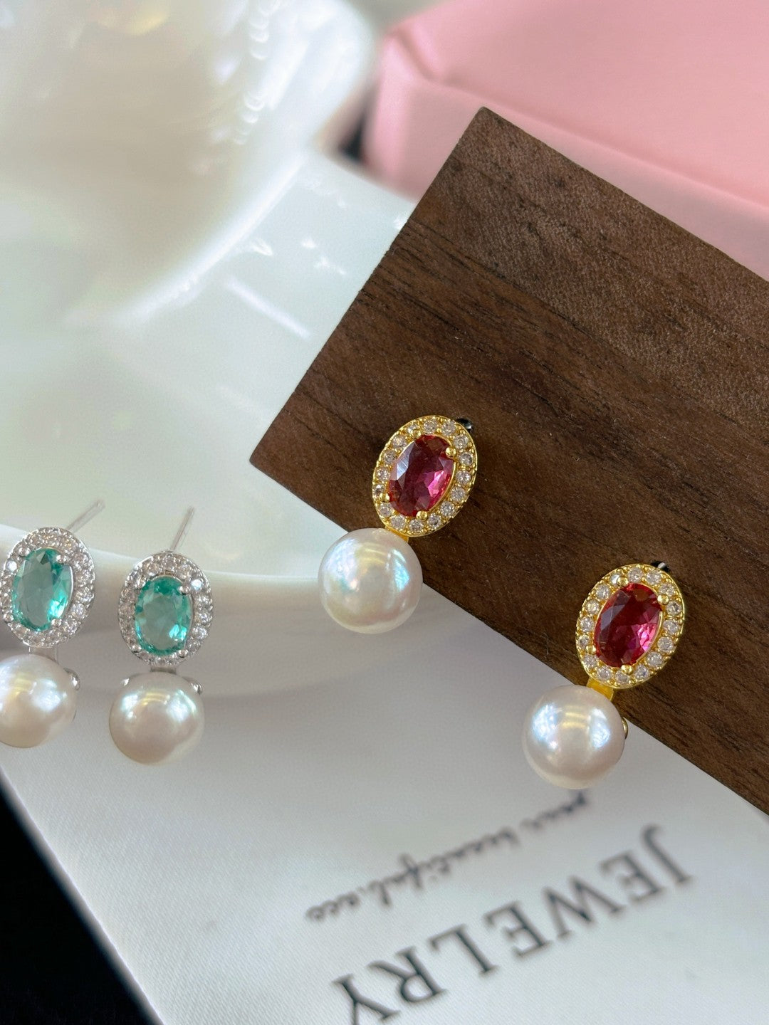 Pearl Gemstone Stud Earrings: Timeless Elegance for Every Occasion Red