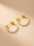French Vintage Hoop Earrings with Freshwater Pearls