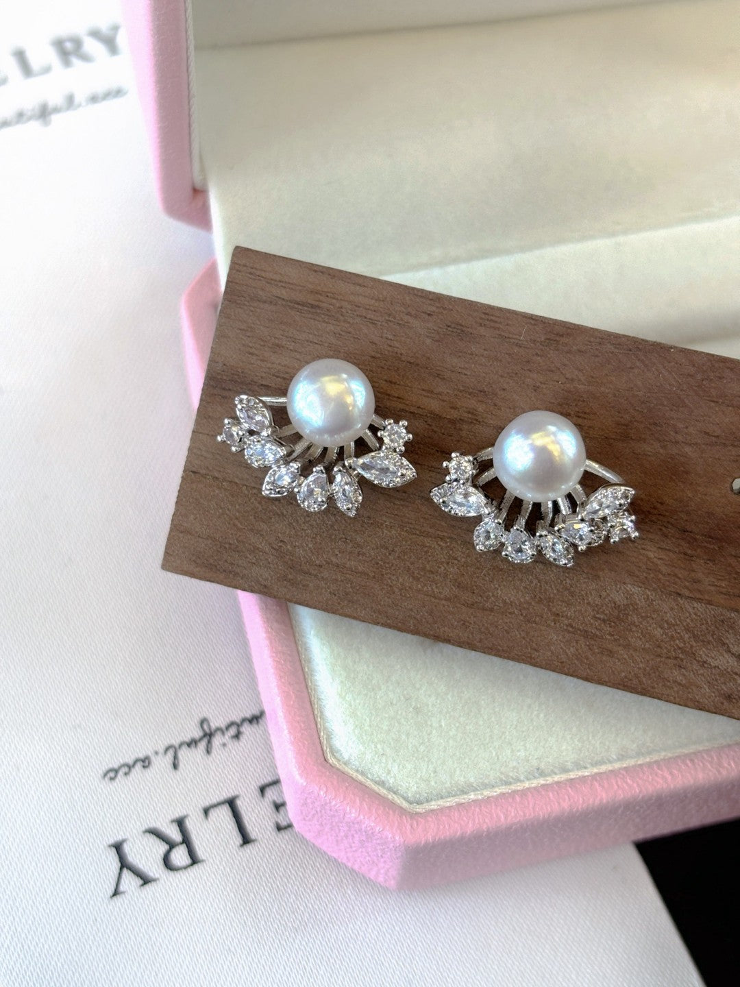 Silver Starfall Freshwater Pearl Stud Earrings