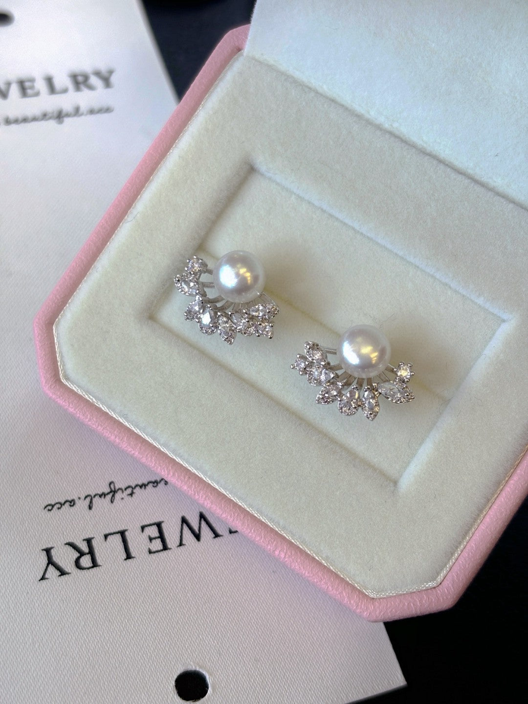 Silver Starfall Freshwater Pearl Stud Earrings