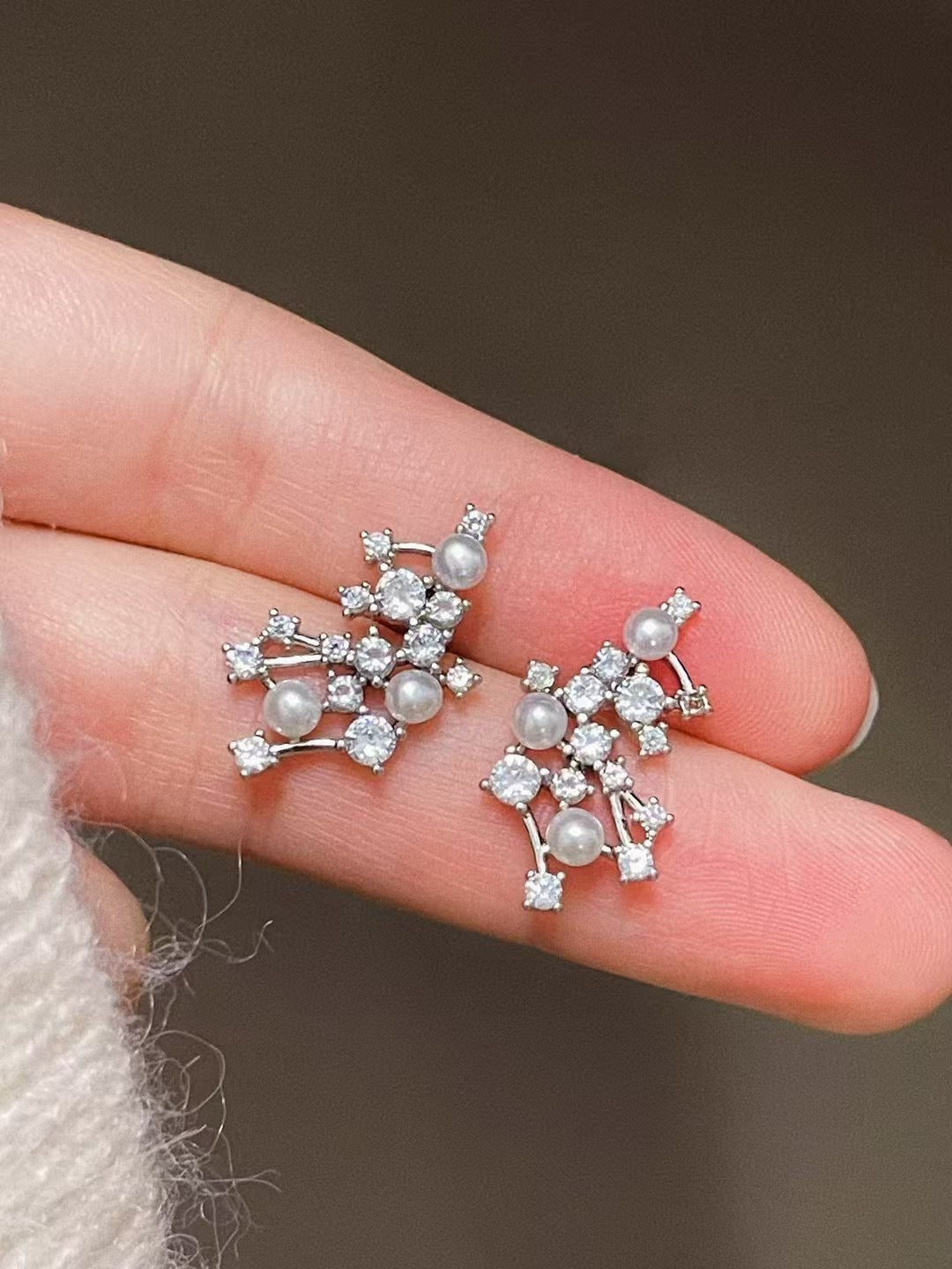 Ethereal Whispers Pearl Drop Earrings