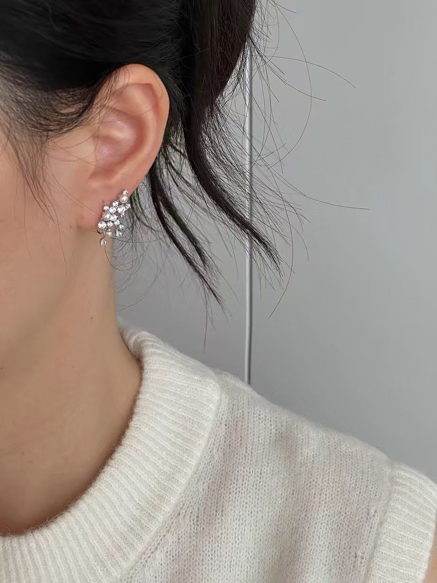 Ethereal Whispers Pearl Drop Earrings