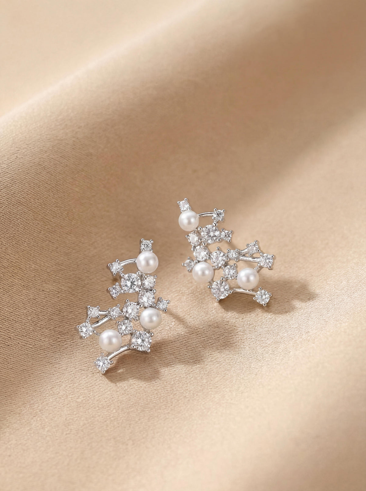 Ethereal Whispers Pearl Drop Earrings