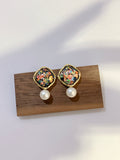 Aurora Whisper Ear Clips: Clip-on Gemstone Resin with Freshwater Pearl