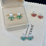 Sophisticated Grace Pearl Butterfly Drop Earrings - Nature's Muse in Motion
