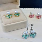 Sophisticated Grace Pearl Butterfly Drop Earrings - Nature's Muse in Motion