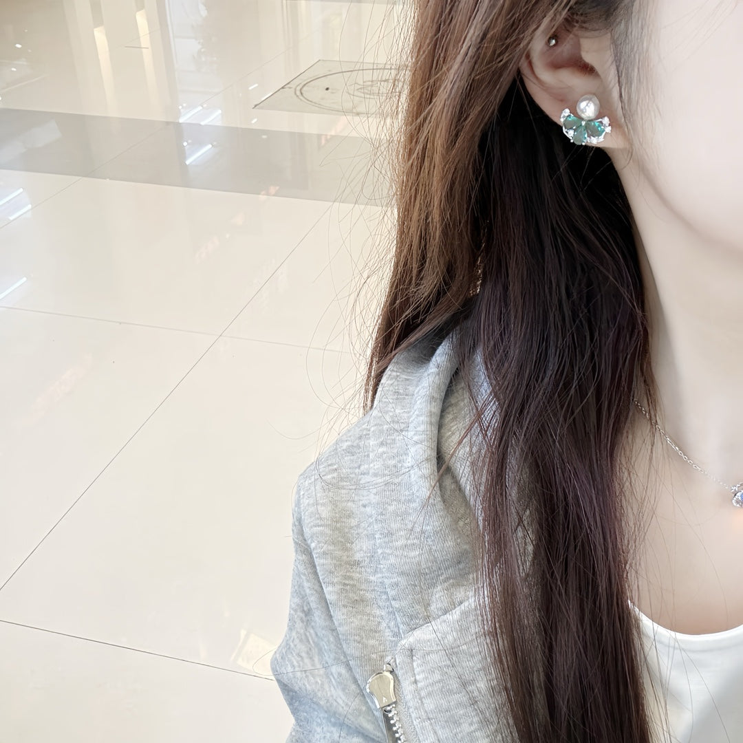 Sophisticated Grace Pearl Butterfly Drop Earrings - Nature's Muse in Motion